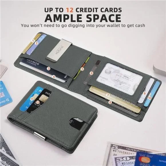 RFID Blocking Front Pocket Stylish Bifold Wallet (Cross Army green) - Picture 2 of 6